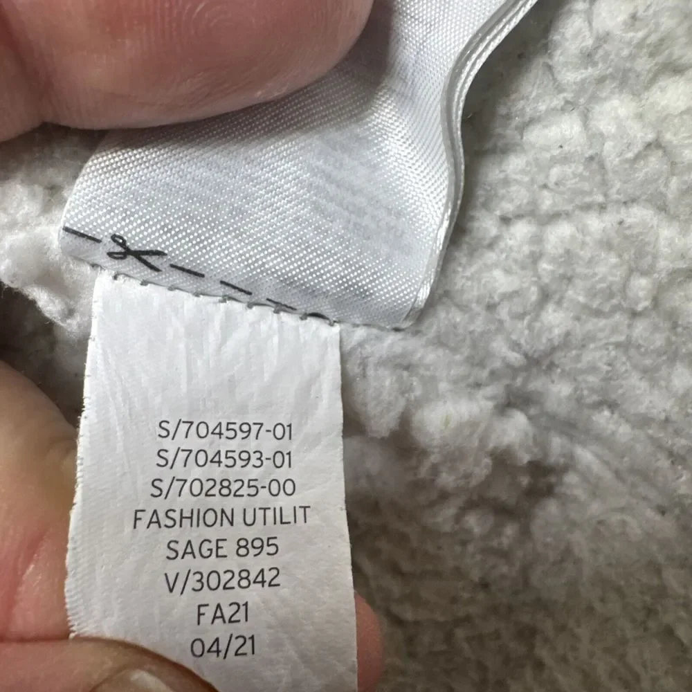 Gap Kids Sherpa-Lined Utility Parka Small‎ Sage Faux Fur Jacket Hooded Insulated